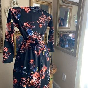 floral modest maxi dress